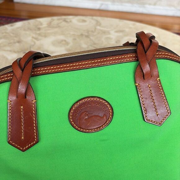 Vintage Dooney & Bourke Signature Blakely Collection Satchel Bag Lime Green - Picture 6 of 16